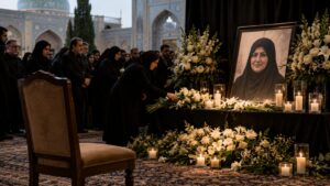In Tehran the other day, they said goodbye to Zahra Haddad-Adel. She was the wife of Iran's new Supreme Leader, Mojtaba Khamenei. But he wasn't there.
