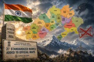 India lists 27 Arunachal Pradesh places on official Survey of India maps, countering China’s repeated attempts to rename the region.