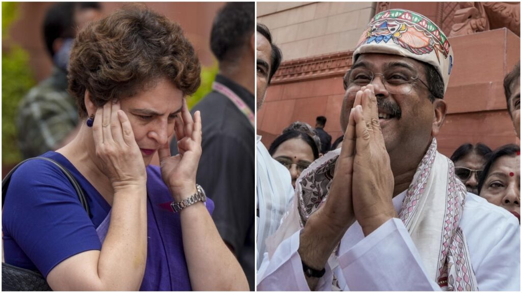 Welcomed Him Like a Superstar: Priyanka Gandhi Hits Out at BJP MPs for Felicitating Pradhan